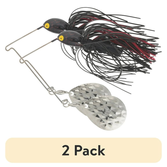 (2 pack) Strike King Ratlin Midnight Special 7/16oz Spinnerbait Lure Black/Red