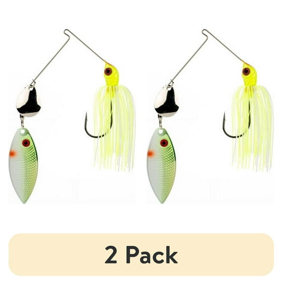 (2 pack) Strike King Red Eye 3/8 oz Spinnerbait Lure Chartreuse White