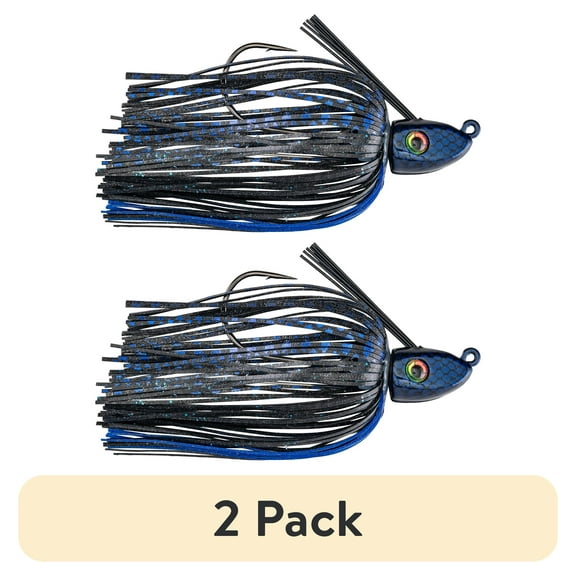 (2 pack) Strike King Tour Grade Swim Jig 3/8 oz Rage Menace Black Blue Swim Jig Lure