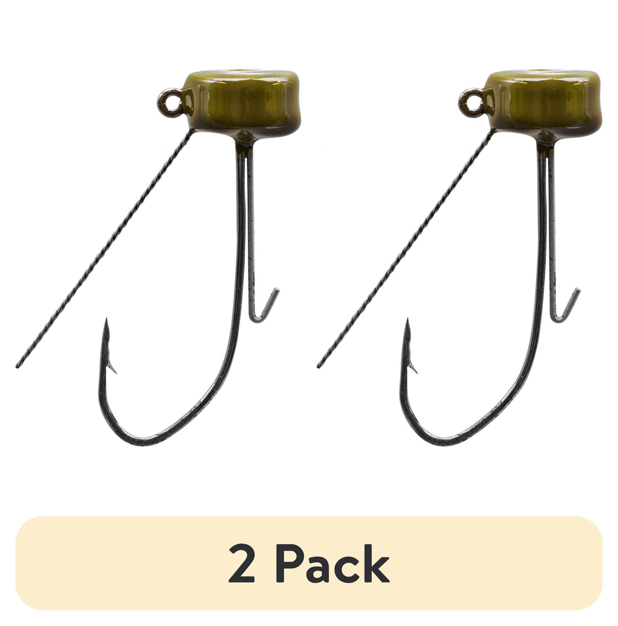 (2 pack) Strike King Weedless Ned Jig Head 1/8oz. Green Pumpkin