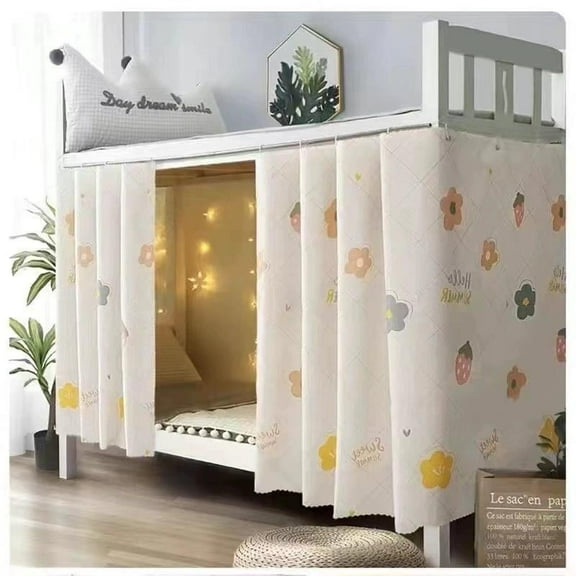 2 pack Students Dorm Bunk Bed Curtain Home Privacy Bed Shading Curtain Net Bed Cloth Dustproof Blackout Bed Canopy Bedding Curtain Students Dormitory Tent Lightproof Cloth Bedding