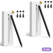 2 pack Antier Stylus Pen for Apple iPad 2018-2025, USB-C Fast Charge iPad Pencil with Tilt Sensitivity & Palm Rejection, Dual-Tip Apple Pencil Alternative for iPad Pro/Air/Mini