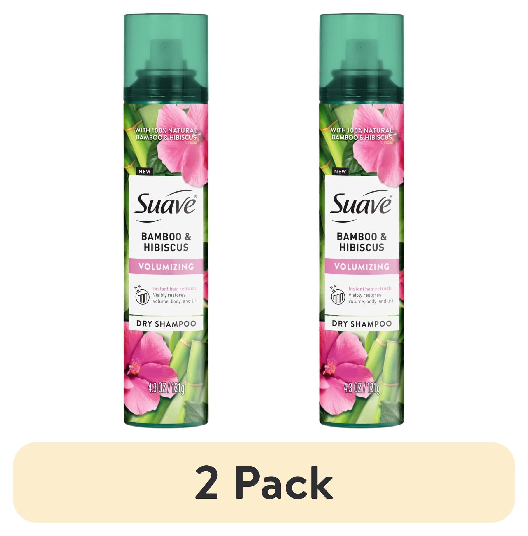 (2 pack) Suave Bamboo and Hibiscus Volumizing Dry Shampoo Spray, Weightless Volume and Lift, 4.3 oz