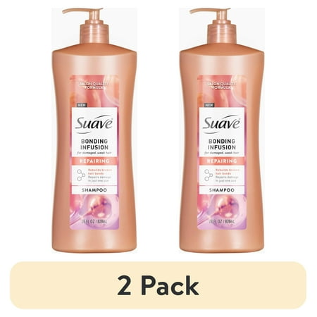 (2 pack) Suave Bonding Infusion Repairing Shampoo, with Bonding Complex, for Damaged Hair, 28oz Pump
