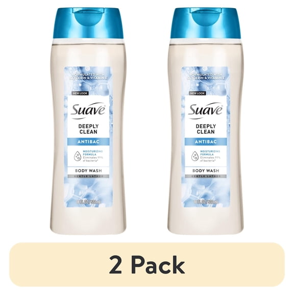 (2 pack) Suave Essentials Gentle Body Wash, Deeply Clean, 15 oz