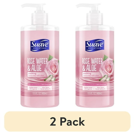 (2 pack) Suave Essentials Liquid Hand Soap, Rose Water & Aloe, 13.5 fl oz