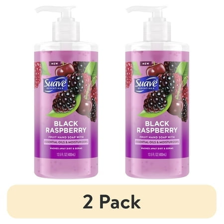 (2 pack) Suave Essentials Liquid Hand Wash, Black Raspberry with Essential Oil, 13.5 oz