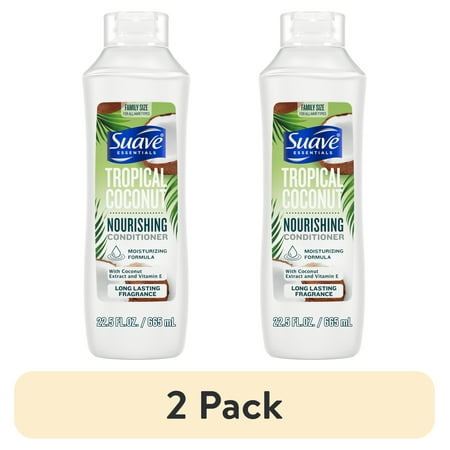 (2 pack) Suave Essentials Nourishing Conditioner, Tropical Coconut, 22.5 fl oz