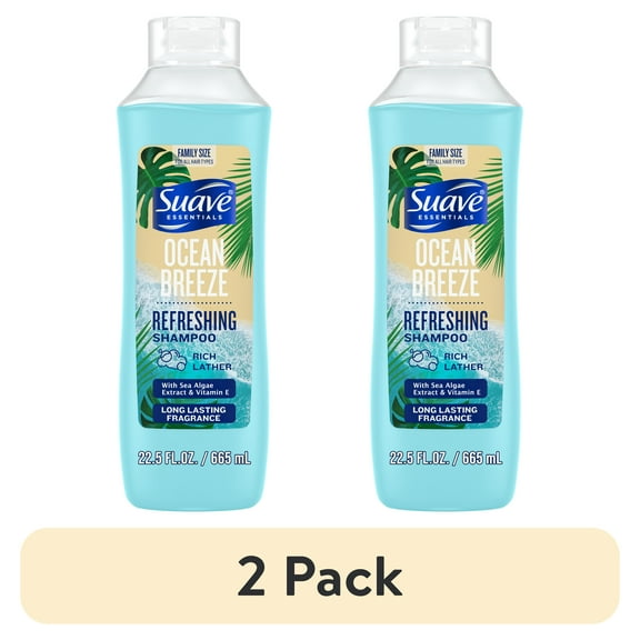 (2 pack) Suave Essentials Refreshing Shampoo, Ocean Breeze, 22.5 fl oz