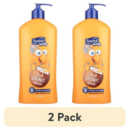 (2 pack) Suave Kids 2-in-1 Shampoo & Conditioner, Smoothing, Coconut Splash, Tear Free Formula, 18 fl oz