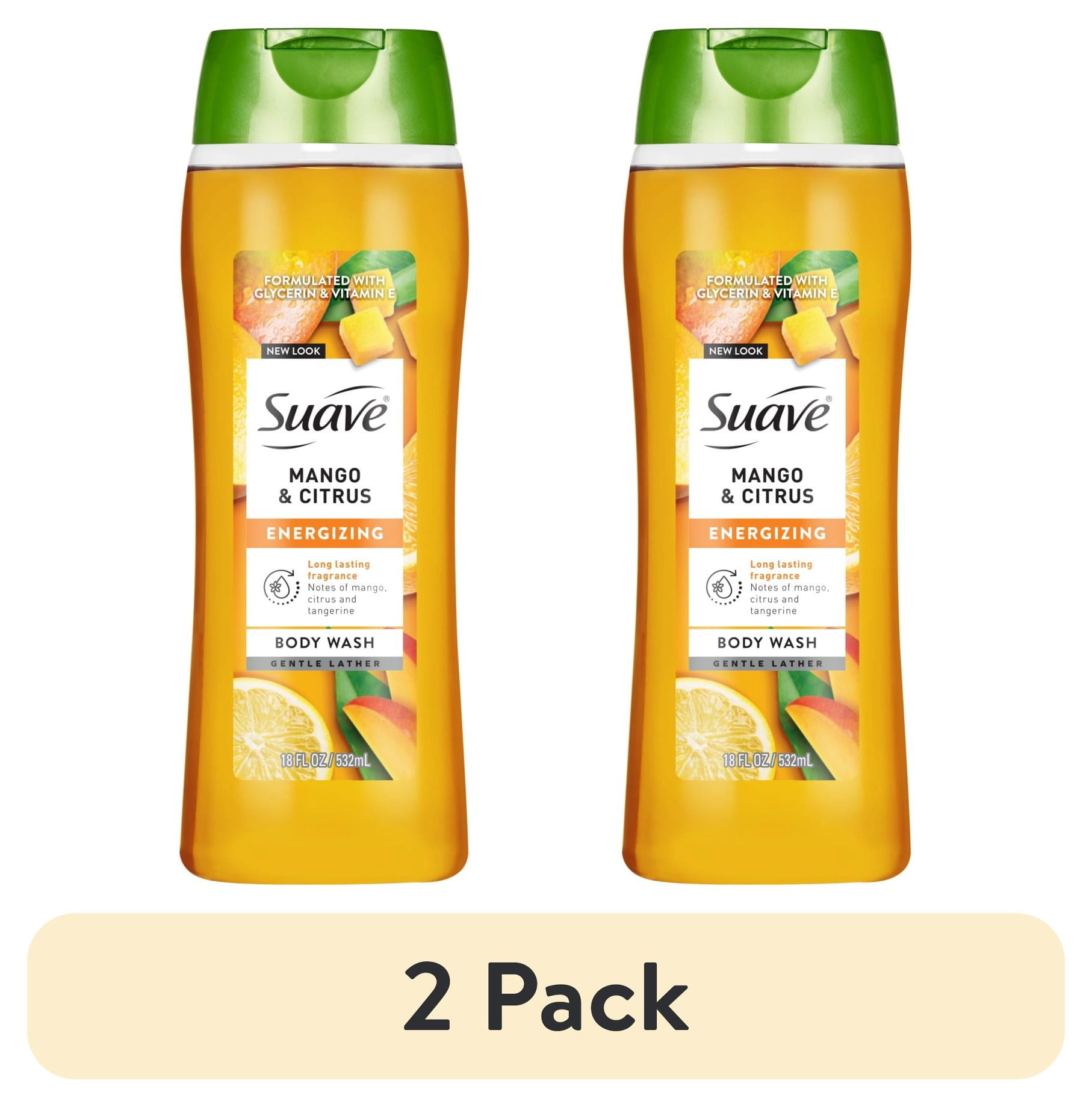 (2 pack) Suave Mango & Citrus Moisturizing Body Wash with Glycerin & Vitamin E, 18 FL OZ