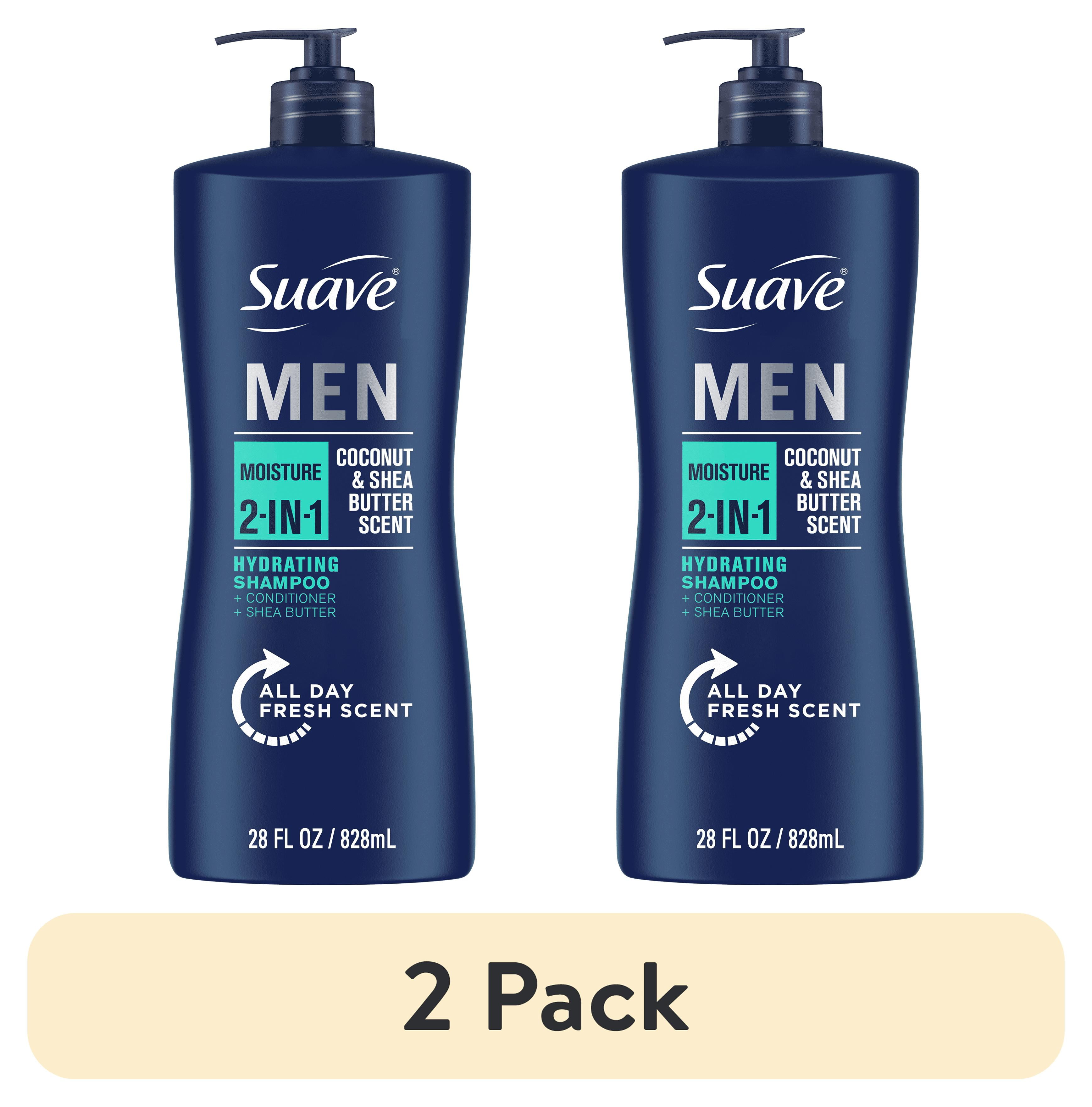 (2 pack) Suave Men 2-in-1 Shampoo & Conditioner, Moisturizing, Coconut & Shea Butter, 28 fl oz