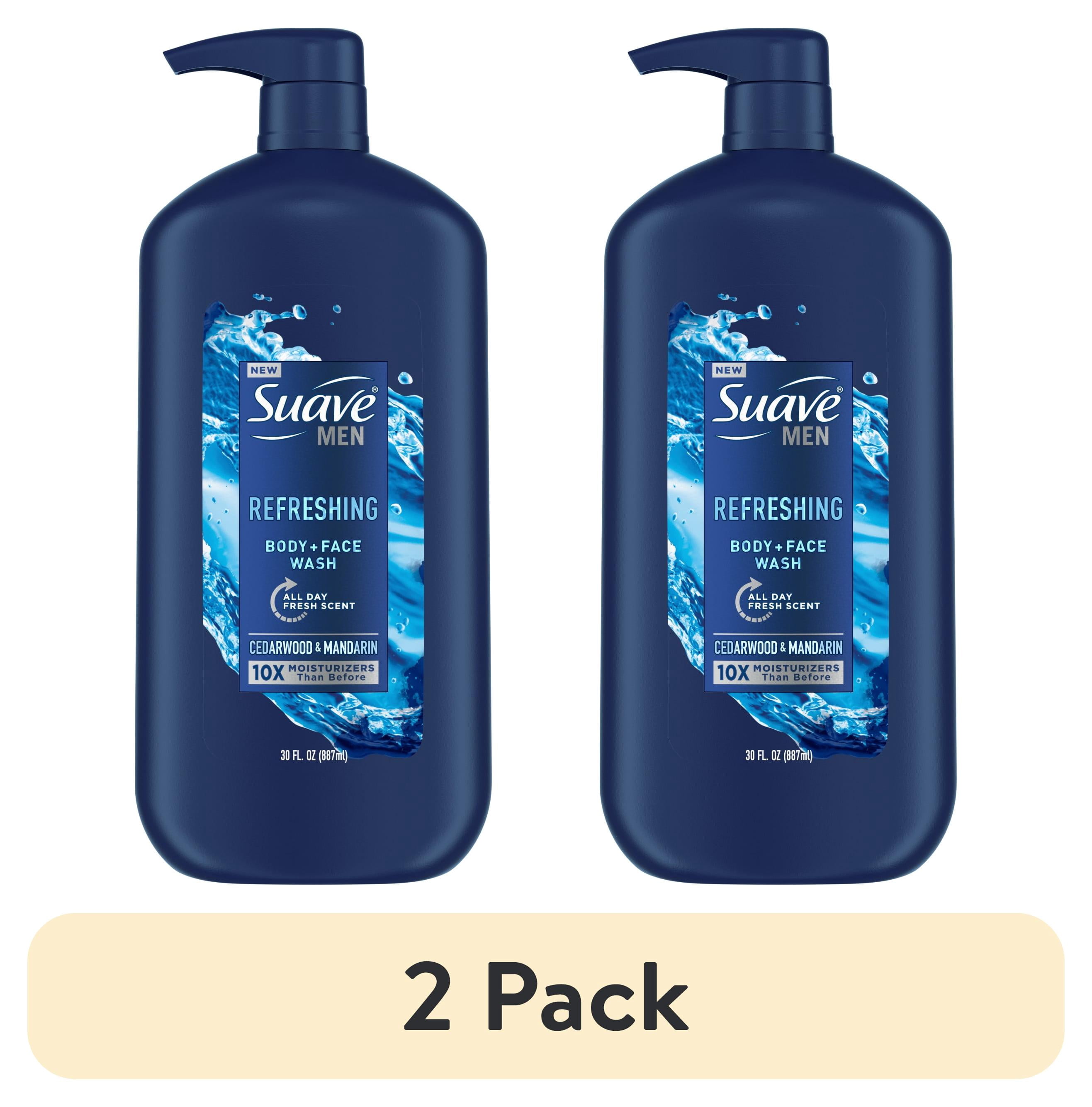 (2 pack) Suave Men Face & Body Wash, Refreshing, 30 oz