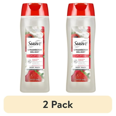 (2 pack) Suave Strawberry Delight Uplifting Body Wash, with Glycerin & Vitamin E, 18 oz