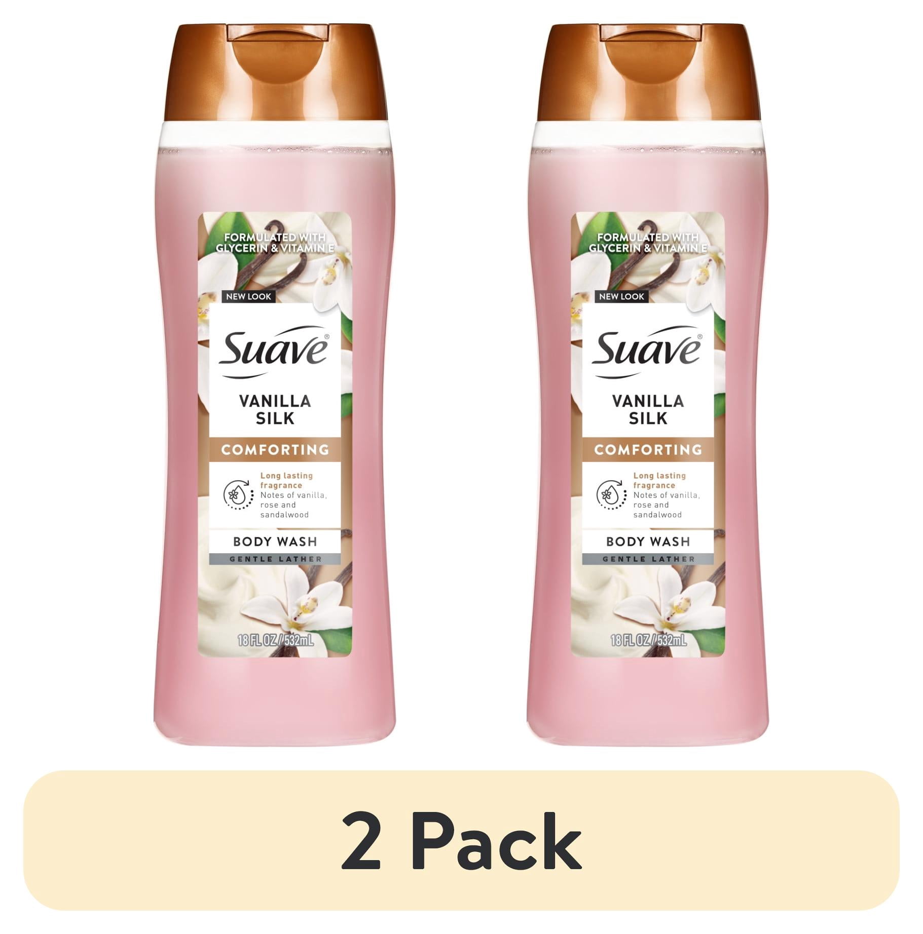 (2 pack) Suave Vanilla Silk Moisturizing Body Wash with Glycerin & Vitamin E, 18 FL OZ