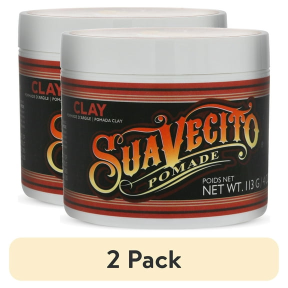 (2 pack) Suavecito Firme Clay Pomade, for All Hair Types, Men, 4 oz