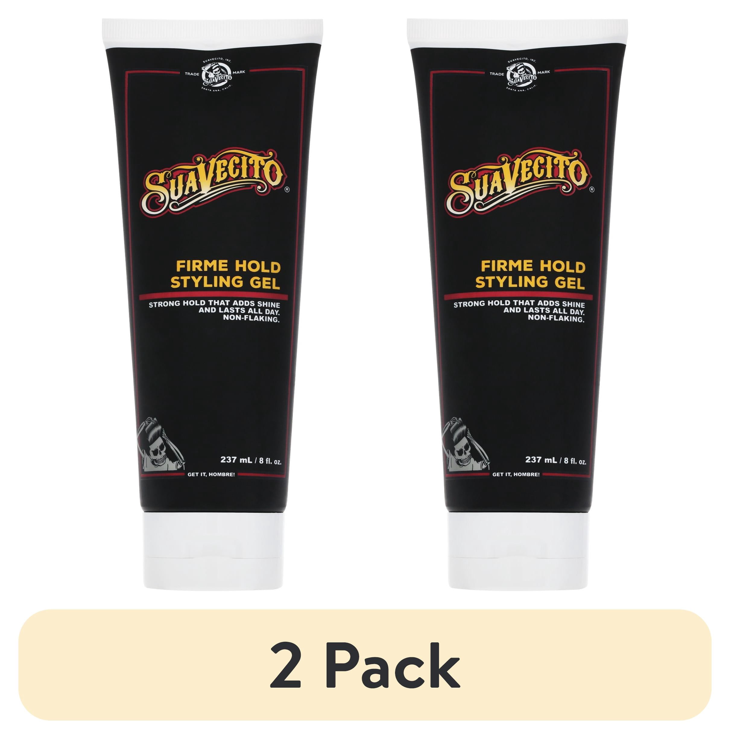 (2 pack) Suavecito Firme Hold Styling Gel, for All Hair Types, Men, 8 oz