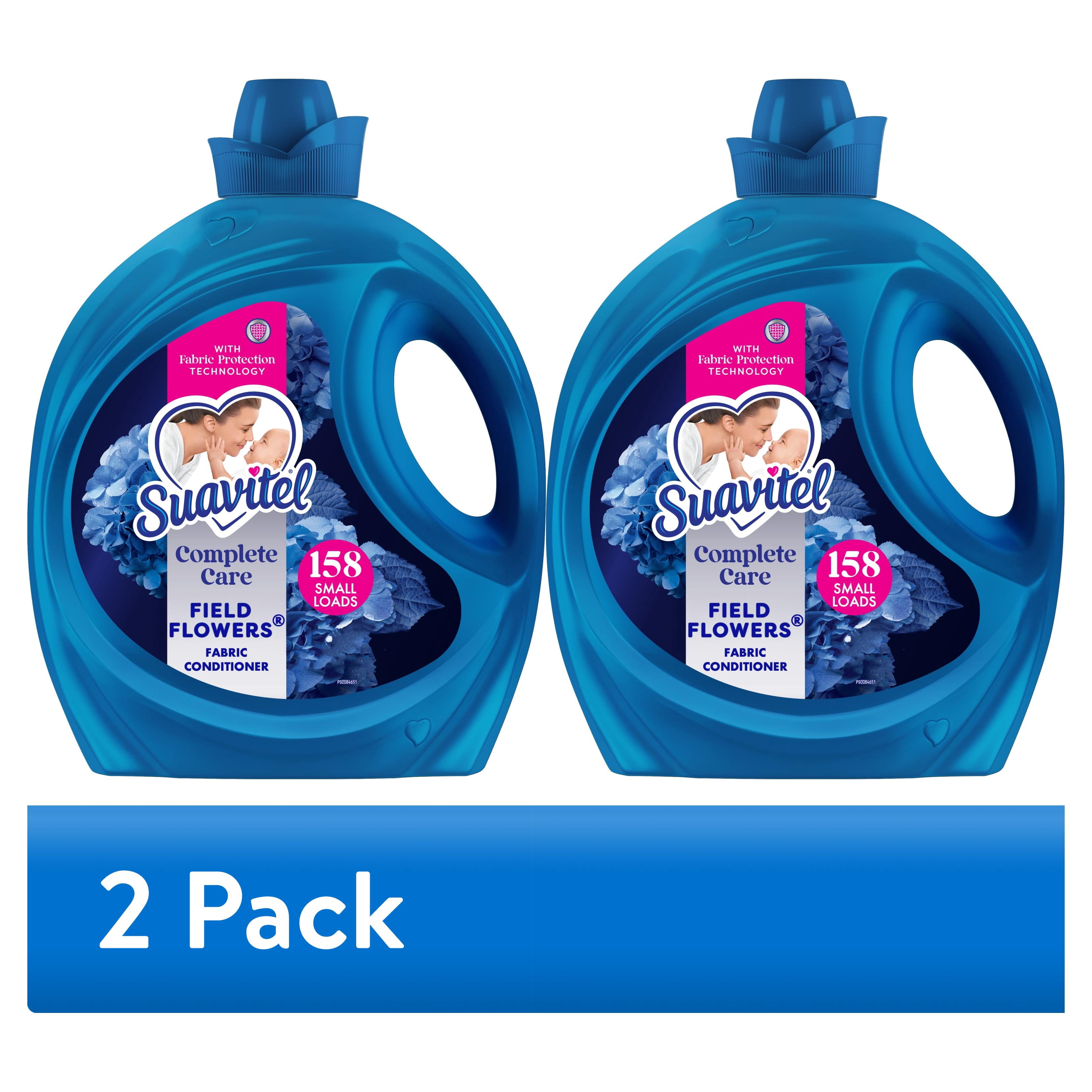 (2 pack) Suavitel Complete Liquid Fabric Softener, Fabric Conditioner, Field Flowers Scent, 158 fl oz Bottle
