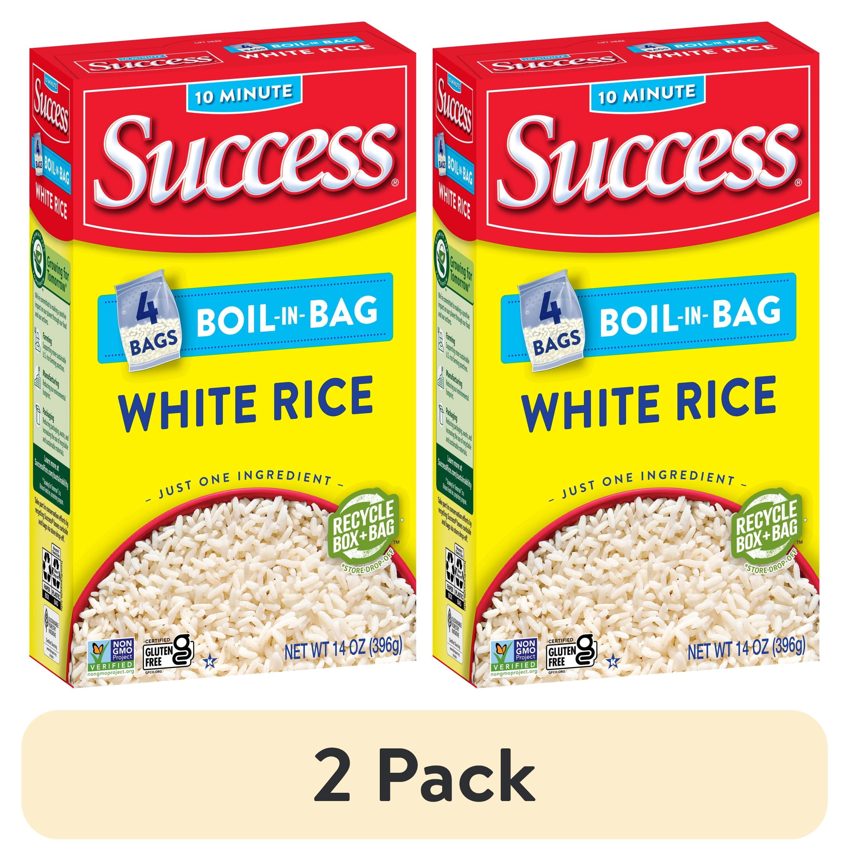 (2 pack) Success Boil-in-Bag Rice, Precooked White Rice, 14 oz Bags, 4 ...