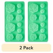 (2 pack) 1 Count, 4 x 8 IN, 10-Cavity, Succulent Shape, Silicone Chocolate, Candy and Baking Mold, by Way To Celebrate