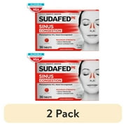 2 pack Sudafed PE Sinus Congestion Relief, Maximum Strength, Phenylephrine HCI Nasal Decongestant, 36 Count