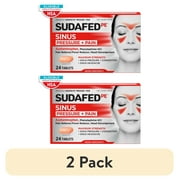 2 pack Sudafed PE Sinus Pressure + Pain Relief Decongestant Tablets, 24 Count