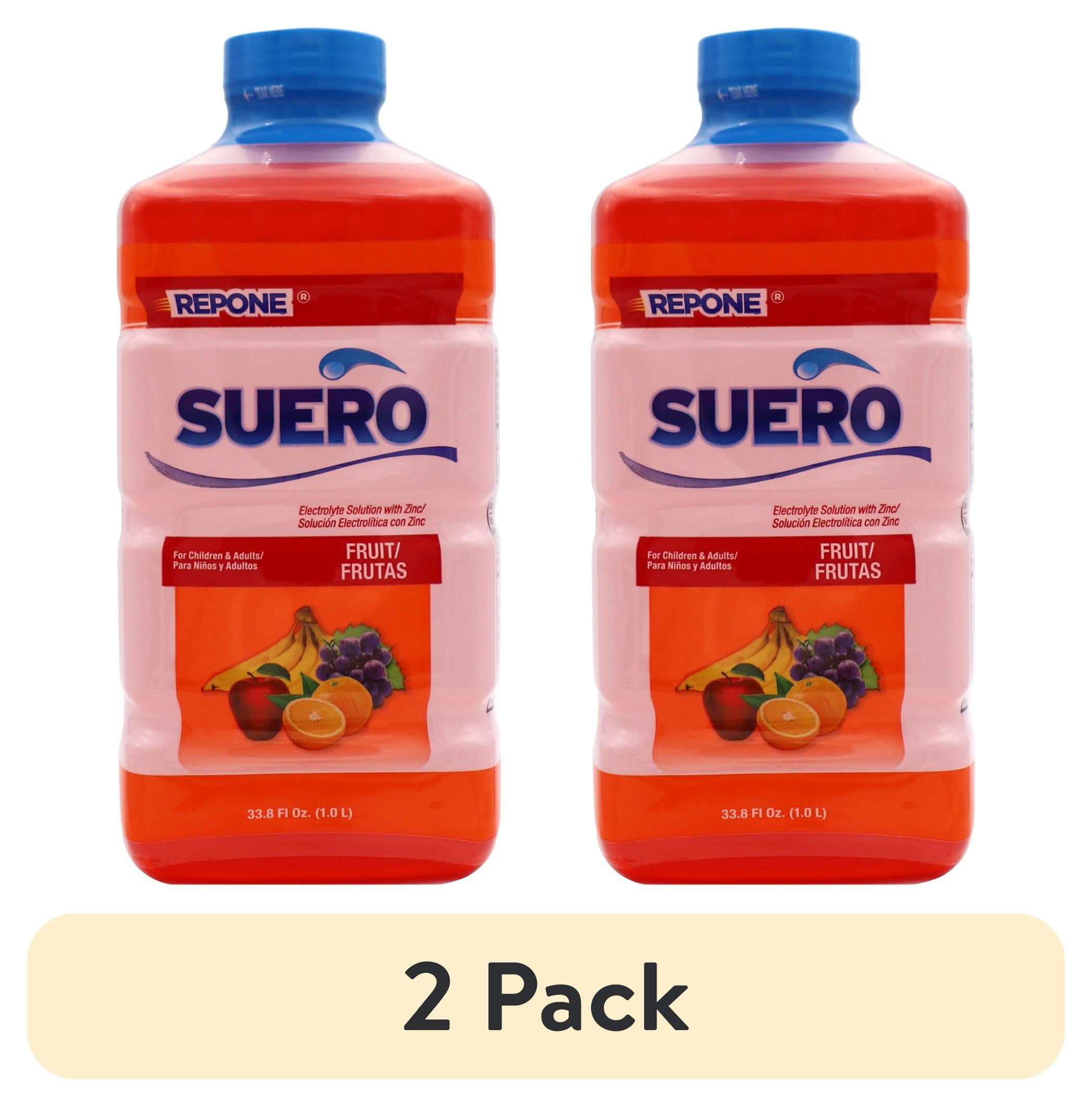 (2 pack) Suero Repone Fruit Flavored Electrolyte Drink, 1 Liter