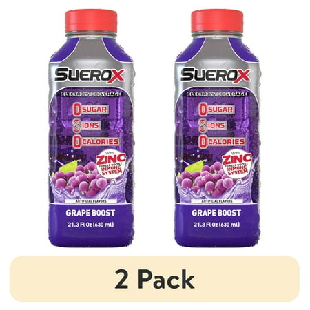 (2 pack) Suerox Grape Boost Electrolyte Beverage 21.3 oz, Regular Size, 1 Count