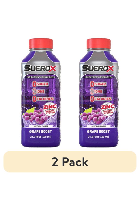 (2 pack) Suerox Grape Boost Electrolyte Beverage 21.3 oz, Regular Size, 1 Count