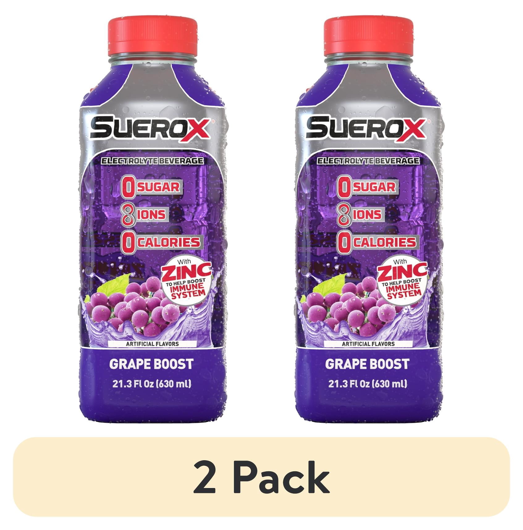 (2 pack) Suerox Grape Boost Electrolyte Beverage 21.3 oz, Regular Size, 1 Count