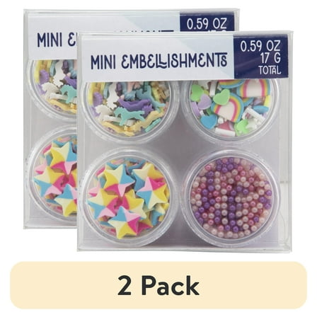 (2 pack) Sulyn 0.59oz Embellishment Mixes- Unicorn Party Theme, Plastic Container