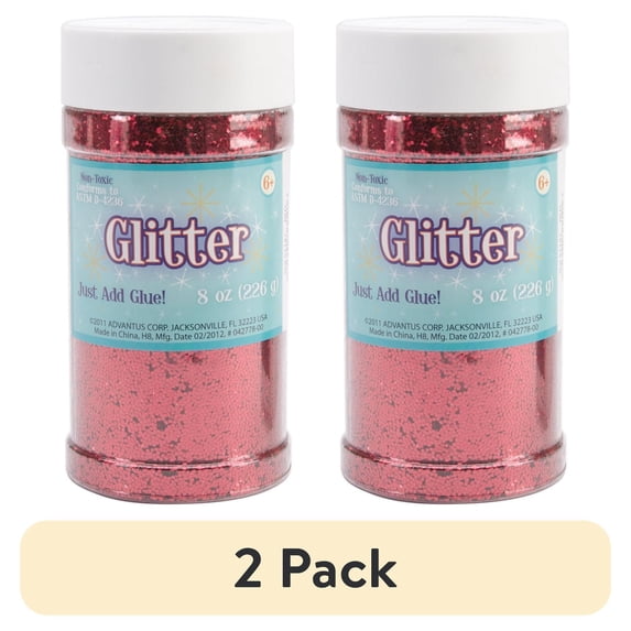 (2 pack) Sulyn Glitter 8oz Jar Red