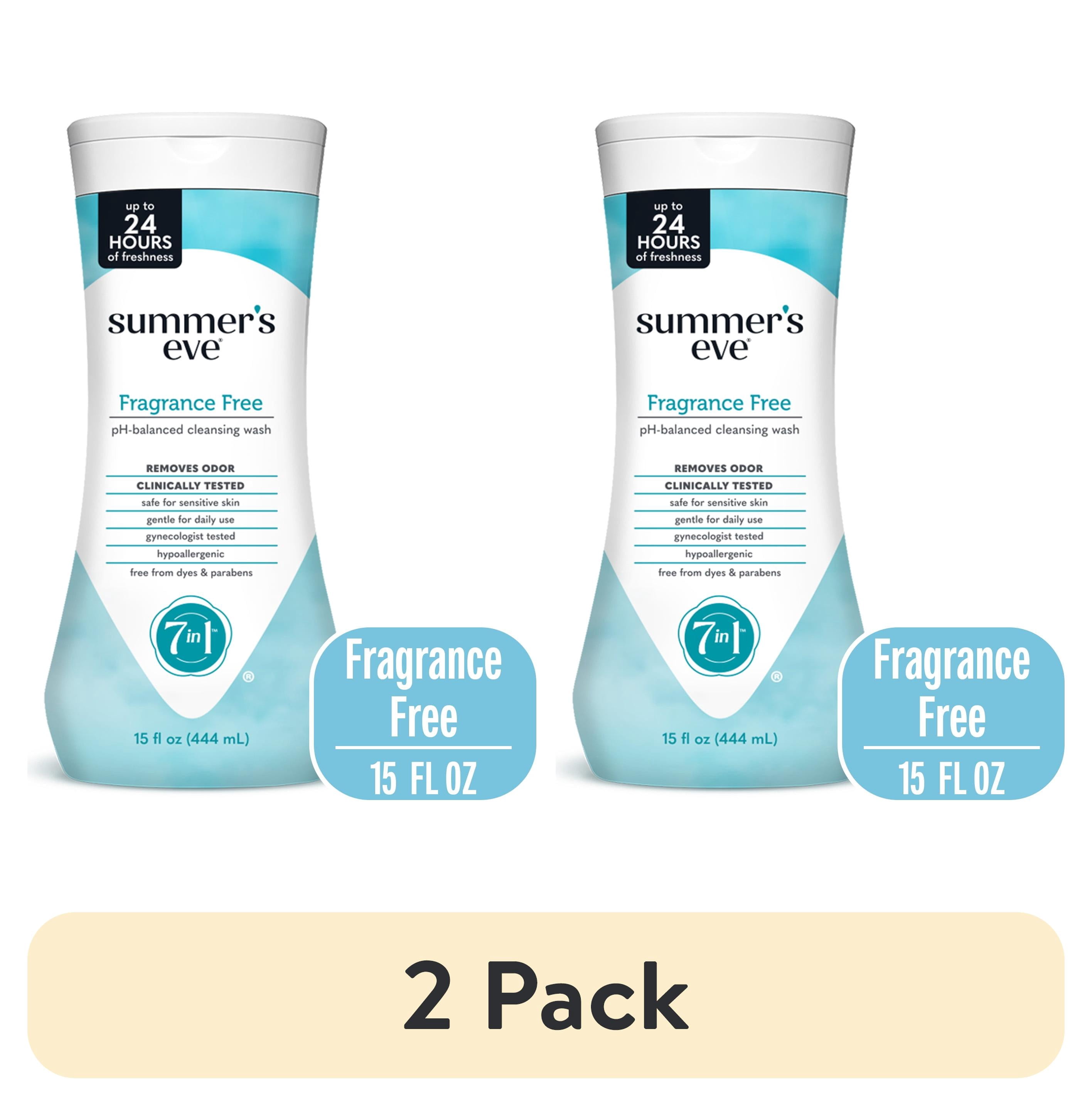 (2 pack) Summer’s Eve Fragrance Free All-Over Daily Feminine Wash, 15 Oz