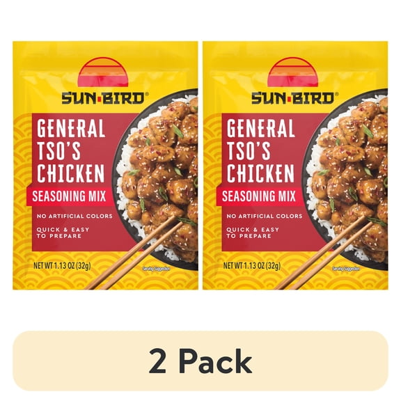 (2 pack) Sun-Bird General Tso's Chicken Seasoning Mix, 1.13 oz Pouch