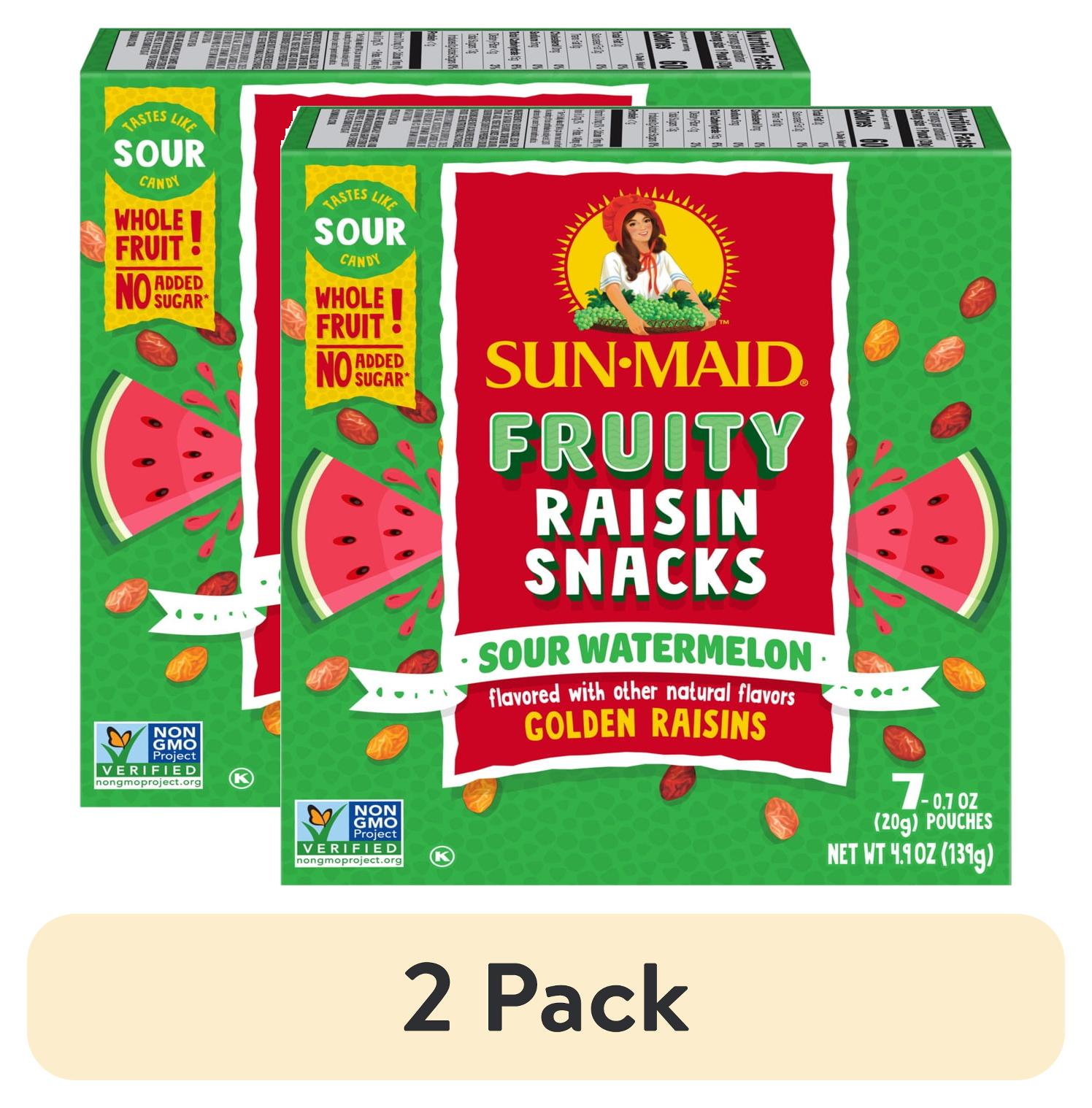 (2 pack) Sun-Maid® Fruity Raisin Snacks Sour Watermelon 7-Count Box/.7oz Pouches