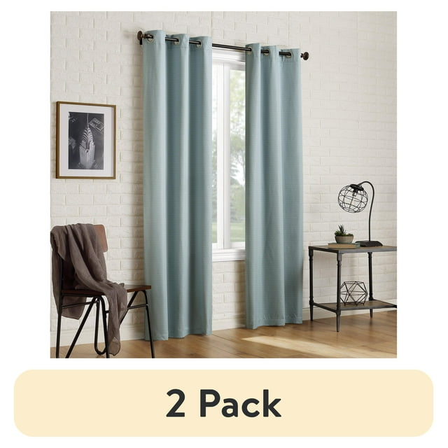 Sun Zero 2-pack Arlo Textured Thermal Insulated Grommet Curtain Panel Pair 40 x63 Gray