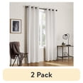 thumbnail image 1 of (2 pack) Sun Zero Arlo 2-Piece Textured Thermal Insulated Room Darkening Grommet Curtain Panel Pair, Pearl White, 40"W x 95"L, 1 of 7