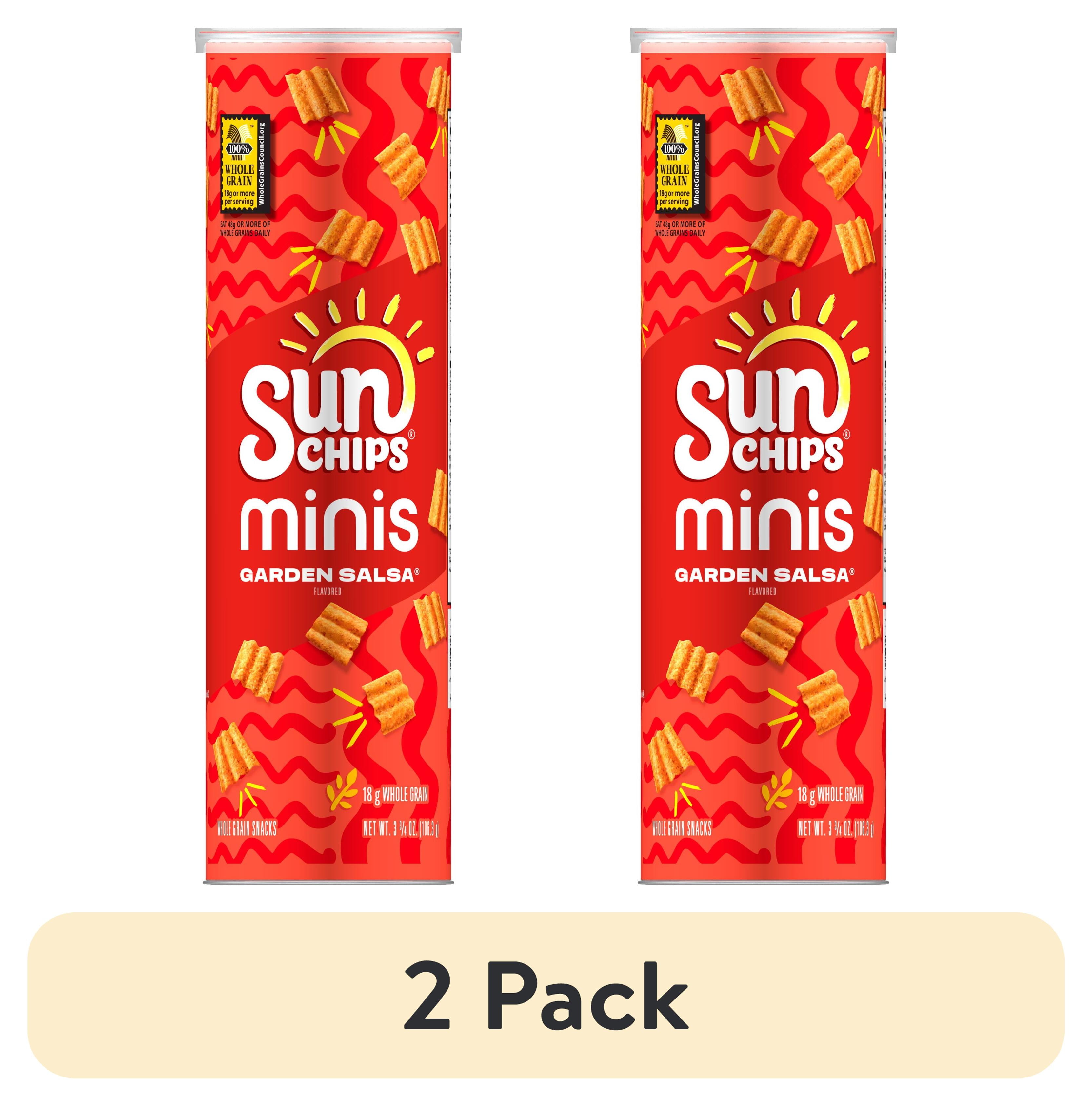 (2 pack) SunChips Minis Garden Salsa Flavored Canister, 3.75 oz