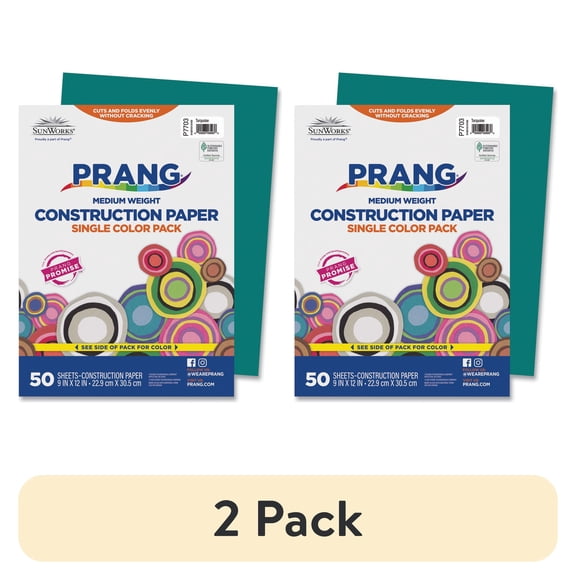 (2 pack) SunWorks, PAC7703, Construction Paper, 50 / Pack, Turquoise