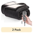 thumbnail image 1 of (2 pack) Sunbeam Microplush Sherpa Electric Heated Throw Blanket, Slate, 1 of 10