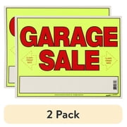 (2 pack) Sunburst Systems 3610 Yellow Laminated Cardboard Garage Sale Sign W/ Directional Arrows, 11" x 14"