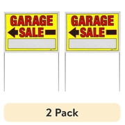 (2 pack) Sunburst Systems 3925 Large Double-Sided Garage Sale Sign with Metal U-Stake, 22"W x 32"H (Assembled)