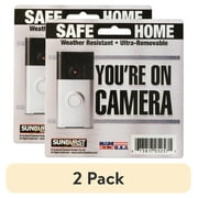 2 pack Sunburst Systems 5" x 5" Silver Vinyl Youre On Camera Decal Sticker