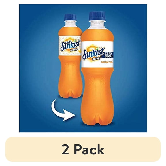 (2 pack) Sunkist Orange Zero (Diet) Soda 20 oz Bottles (Pack of 12, Total of 240 fl oz)