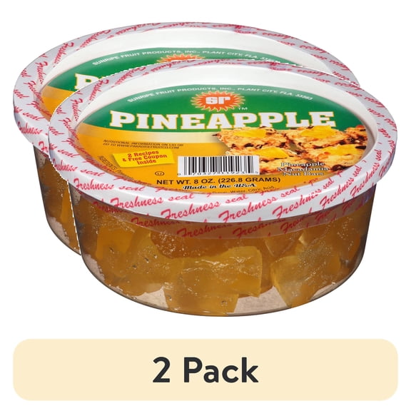 (2 pack) Sunripe Candied Pineapple, 8 oz