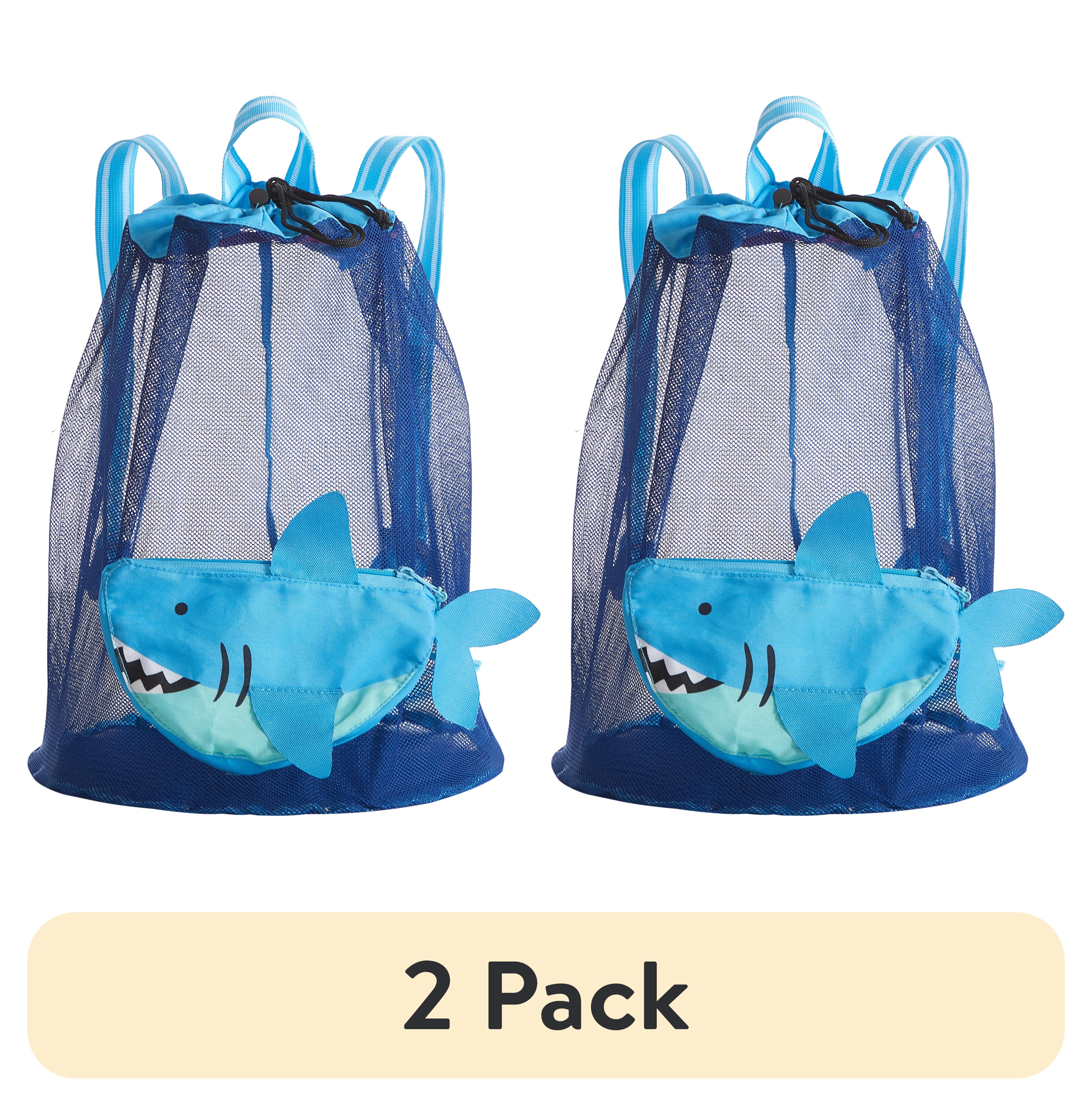 2 pack) Sunshine Squad Shark Beach Convertible Mesh Backpack