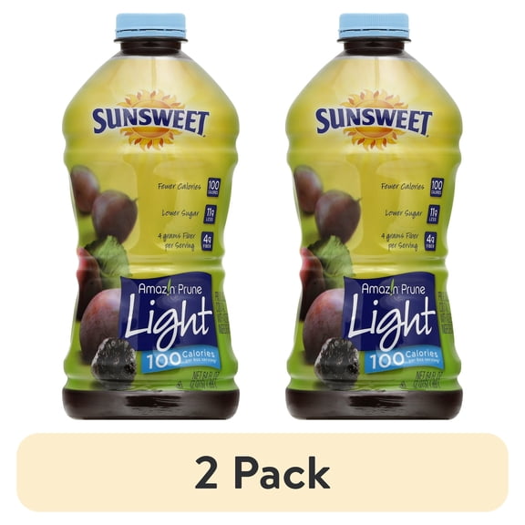 Sunsweet AmazIn Prune Juice Light - High Fiber, Low Fat, No Added Sugar - 64 Oz Juice, 1 Count