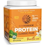 2 pack Sunwarrior Classic Plus Vegan Protein Powder, Vanilla, Organic Protein with BCAA, 375g
