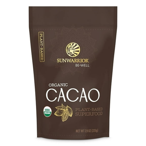 (2 pack) Sunwarrior Be Well Unsweetened Organic Cacao Powder, Non-Alkalized, 7.9 oz