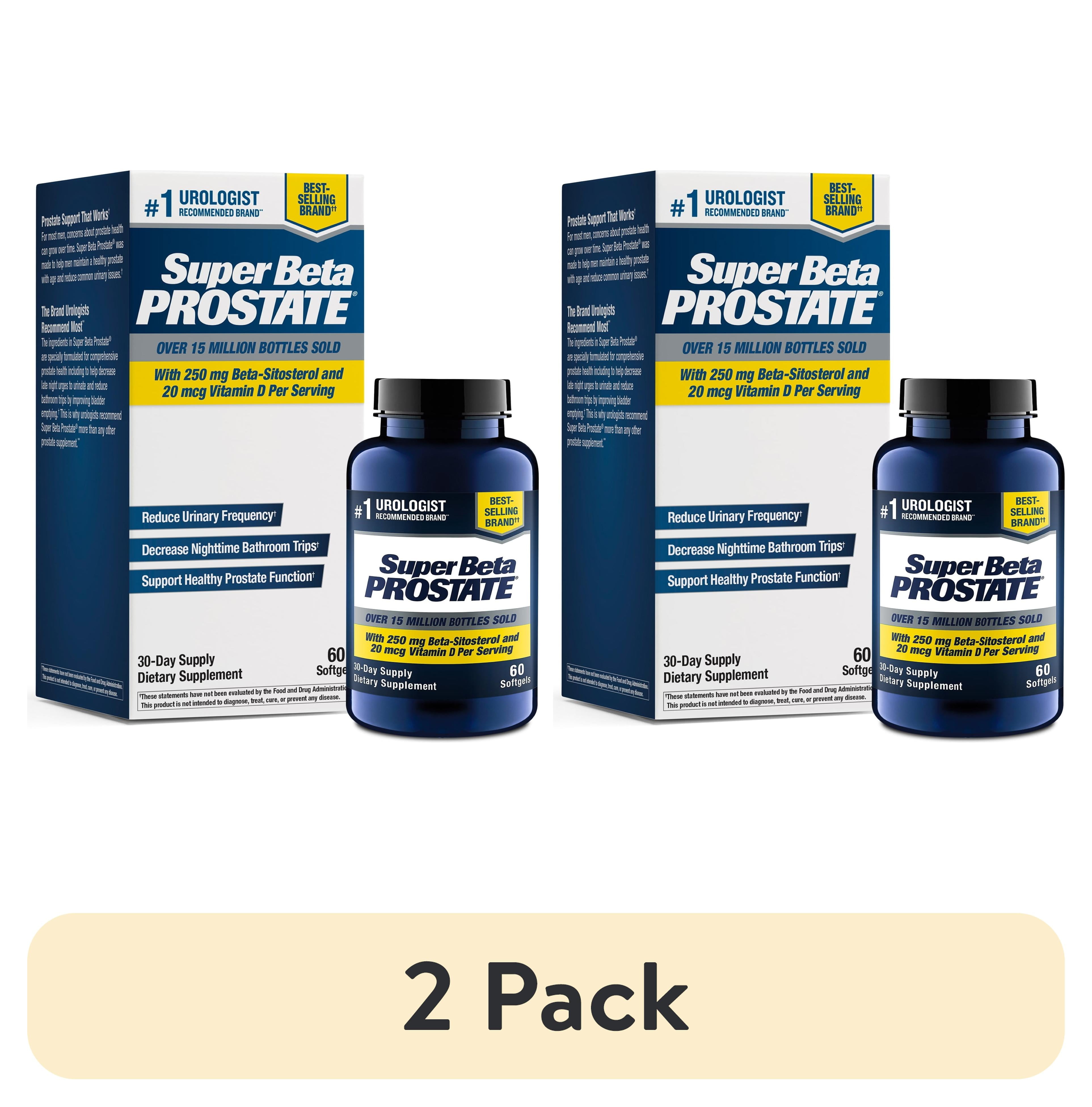 (2 pack) Super Beta Prostate Recommended Prostate Supplement for Men, Beta Sitosterol, 60 Softgels